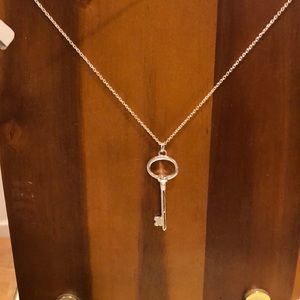 Silver plated key necklace